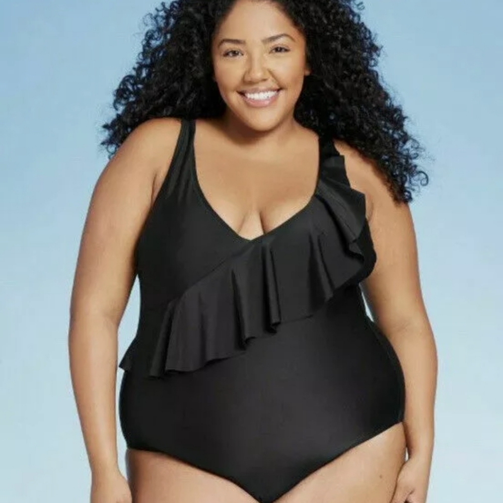 New SWIMSUIT ONE PIECE RUFFLE KONA SOL SIZE 22W